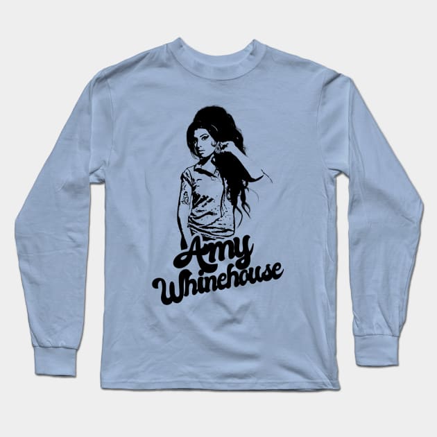 Amy Whinehouse Style Classic Long Sleeve T-Shirt by Hand And Finger